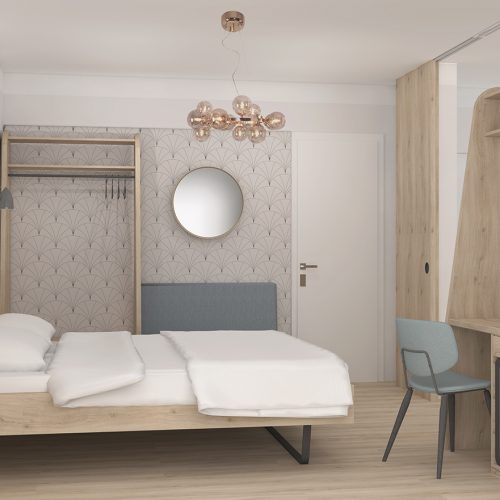Villa Flöckner Salzburg Vierbettzimmer Doppelbett Zimmer-13